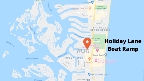 Google map view Holiday Lane Boat Ramp Cocoa Beach