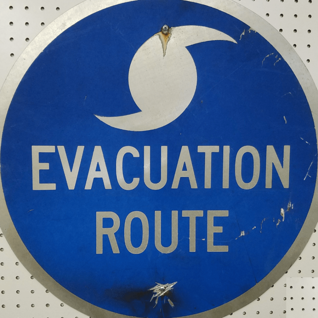 hurricane evacuation sign