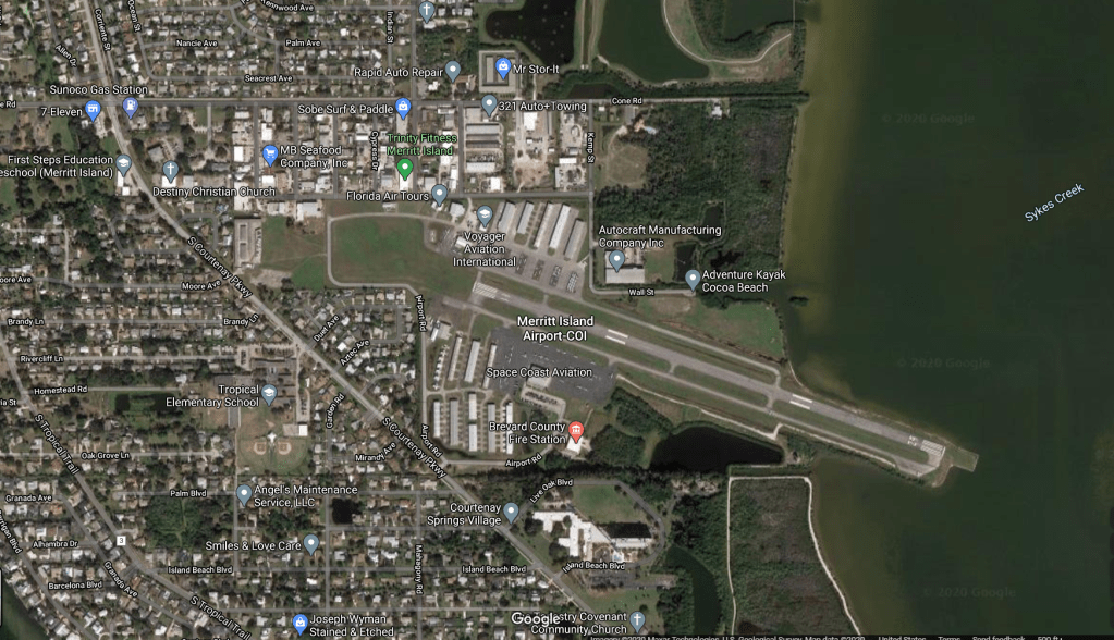 aerial view of the Merritt Island airport