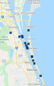 map view of the 15 homes that sold for over $1M in October 2020