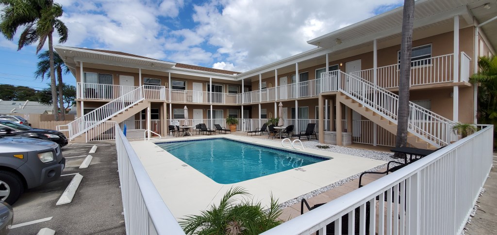 Manatee Condo is a 2 story complex overlooking their pool.