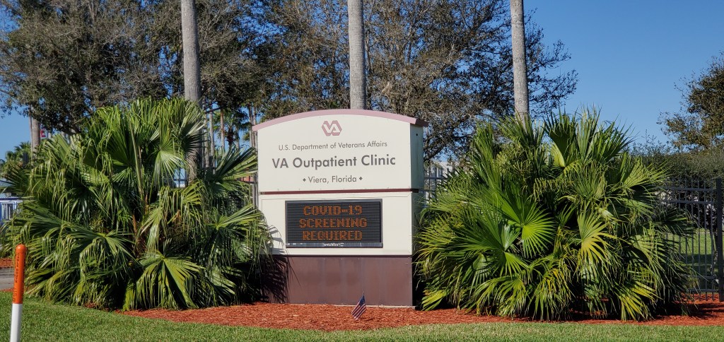 Brevard County's VA Clinic is in West Viera. This is the sign at the entrance of the facility