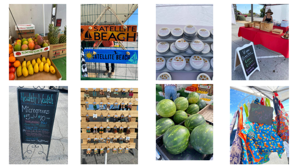 Fresh mangos, watermelon, and an assortment of items from local venders at the Thursday farmers market