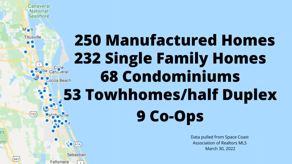 google map view showing the location of the 600+ sales in 55+ communities
