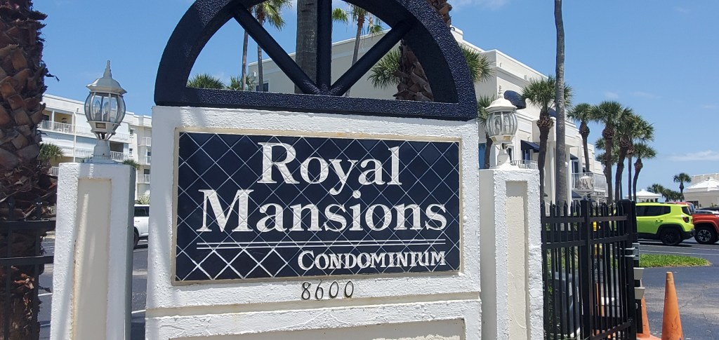 Royal Mansions in Cape Canaveral Florida. Located at 8600 Ridgewood Ave. 