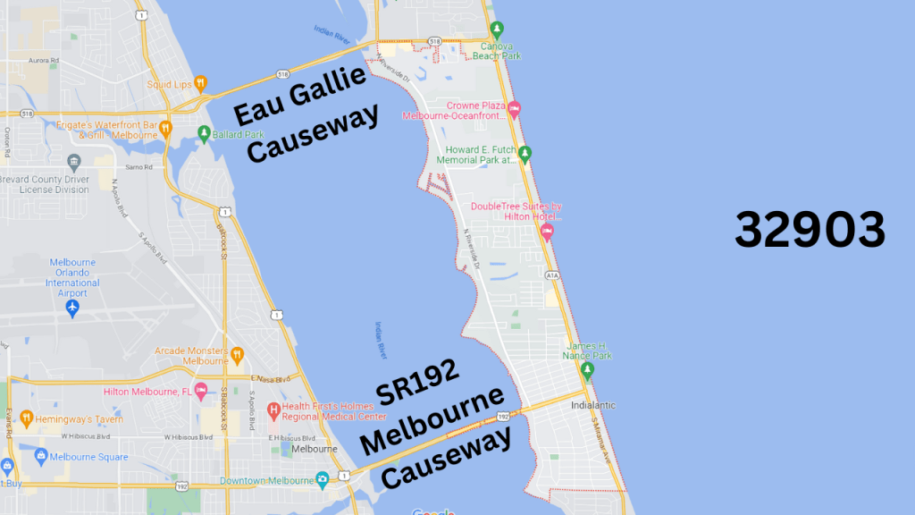 Map view showing the 32903