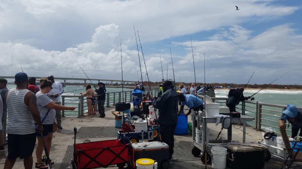 Fishing on the jetty at Sebastian Inlet