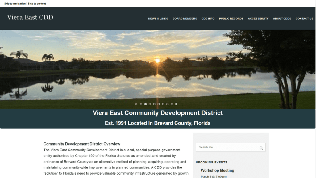 Viera East Community Development District website