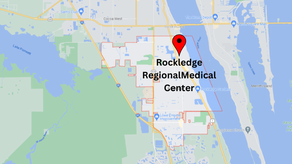 Map view of the Rockledge Hospital