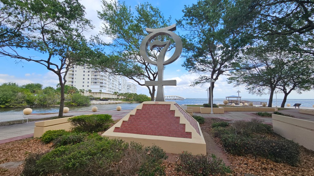The Mercury 7 monument at Space View Park in Titusville