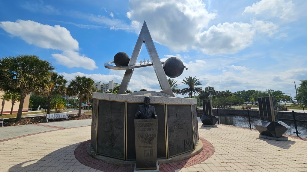 The Apollo mission monument in Space View Park in Titusville