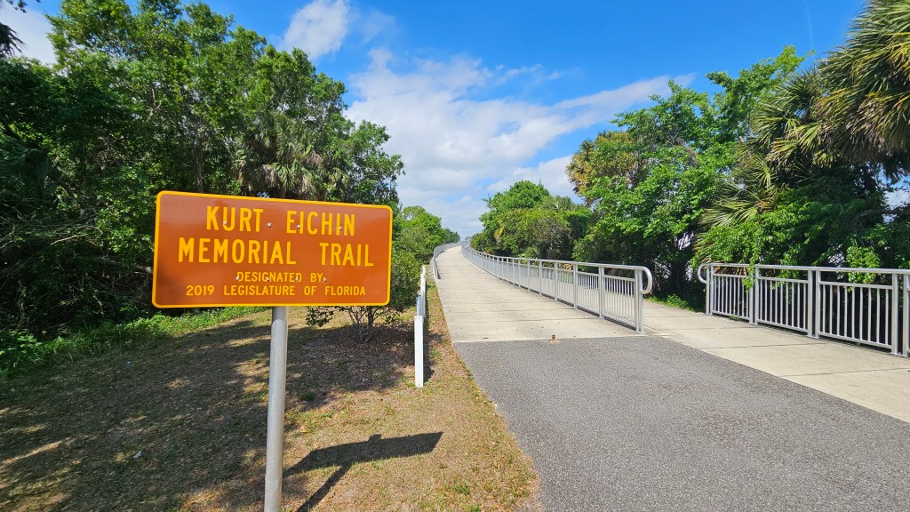 East side of the bikepath/bridge that extends over Garden Street and is part of the Florida Greenway & Trails