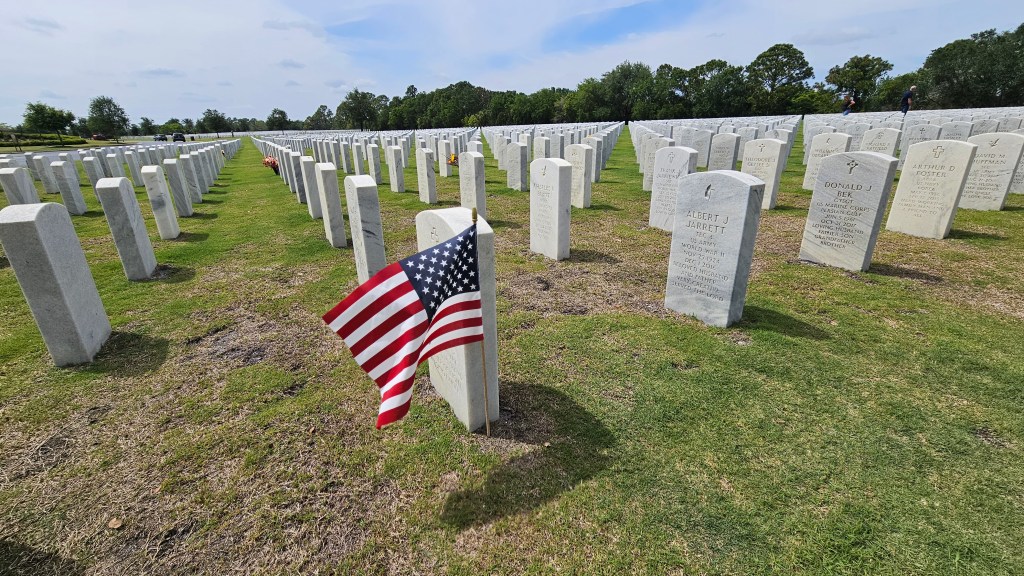 Headstones from the Cape Canaveral National Cemetery