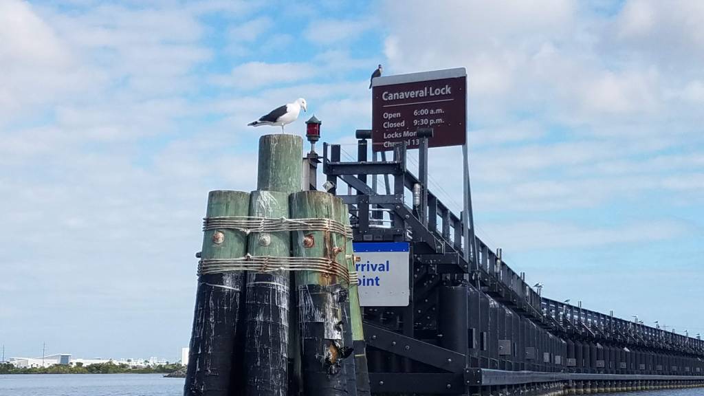 The arrival point to access the Canaveral Locks from the Banana River.