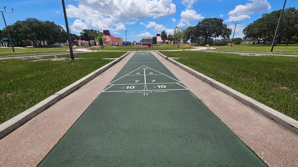 Lots of shuffle board courts in barefoot bay