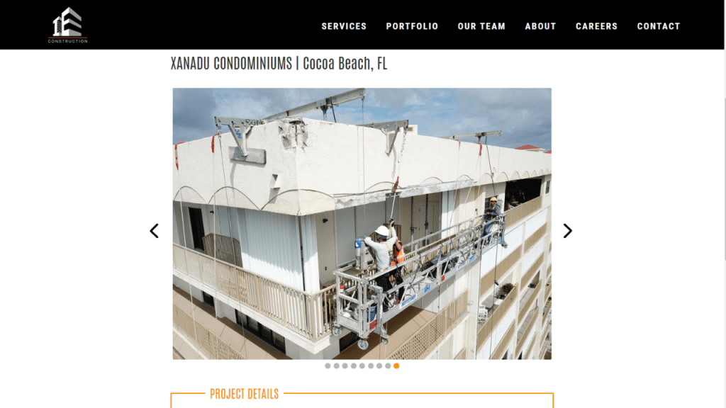 Photo of a condo having the concrete restoration done