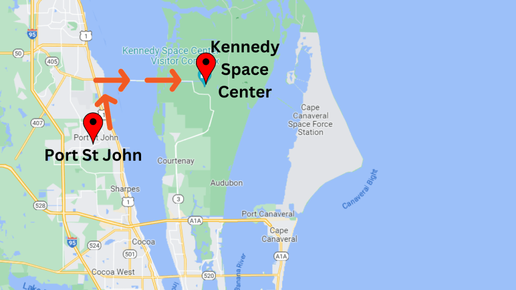 Map showing proximity to the Main Gate from Port St John