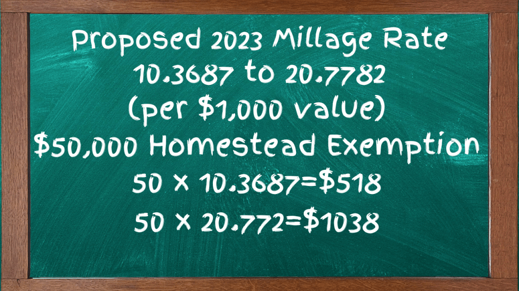 Example showing the savings you can receive from homestead exemption