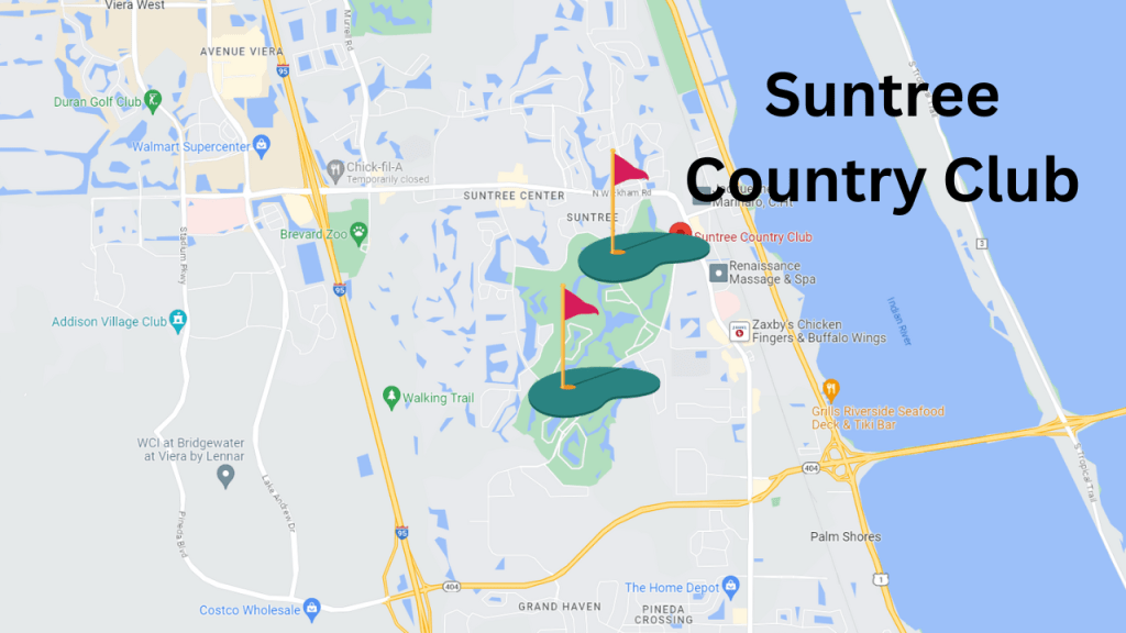 map view of the Suntree Country Club