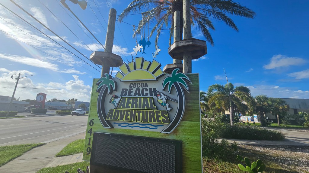 Cocoa Beach Aerial Adventures sign