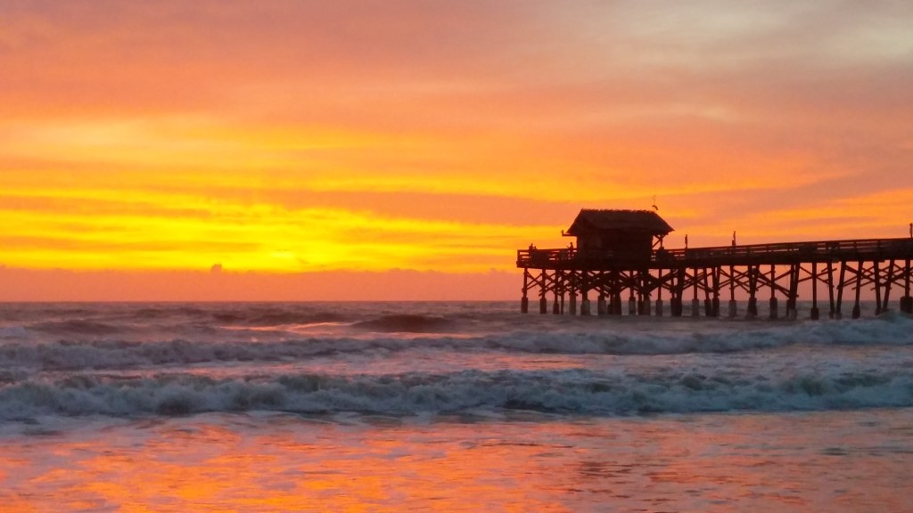 sunrise photo of the cocoa beach pier