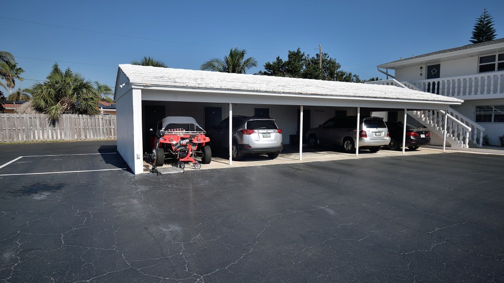 Example of covered parking in a condo