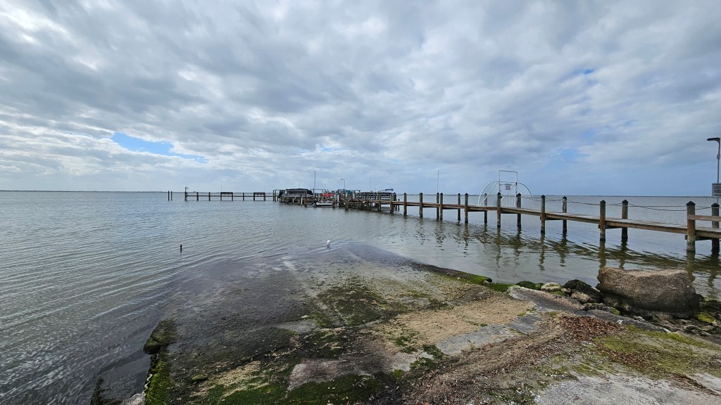 View of the Banana River from Cape Shores Condo. This is the community boat ramp and dock.