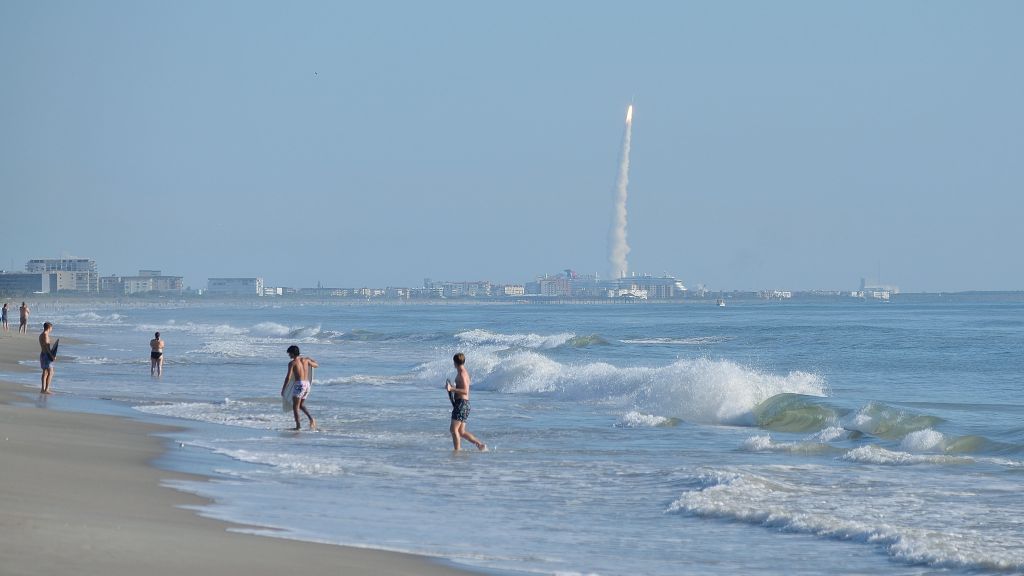 Rocket launch as seen from south Cocoa Beach