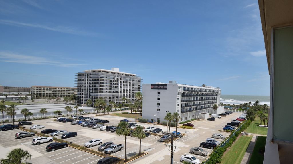 Side view of the ocean from the Twin Towers in Cocoa Beach