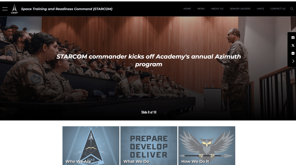 STARCOM homepage screenshot