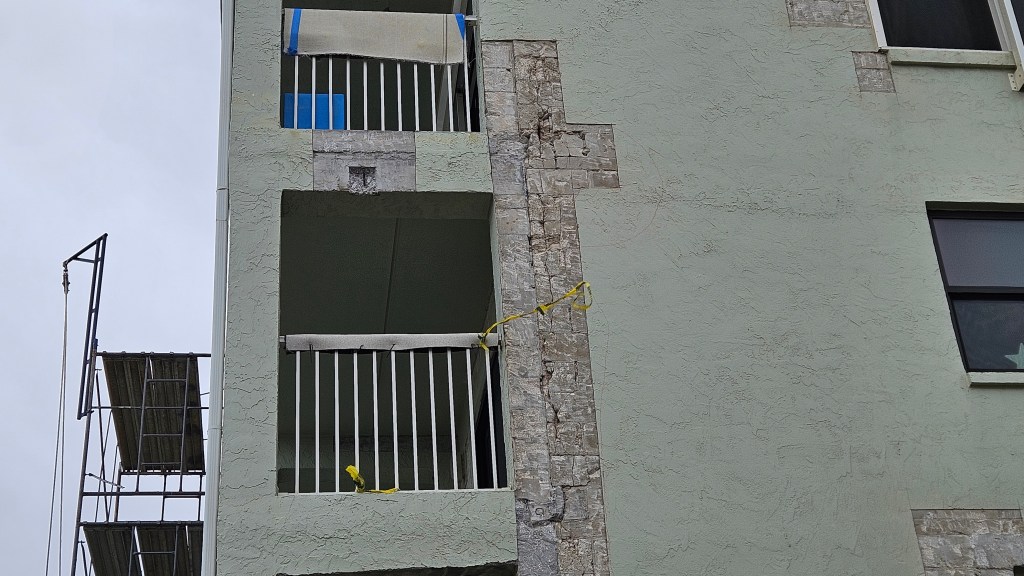south Cocoa Beach condo about to have concrete work done on the exterior