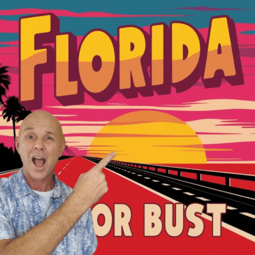 Cartoon background of a colorful sunrise over a roadway.