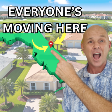 A Florida icon with a pin in the Viera area & two yellow arrows pointing to the pin.