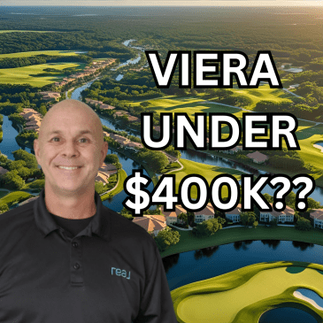 A golfing community in the background with the text overlay saying Viera under $400K