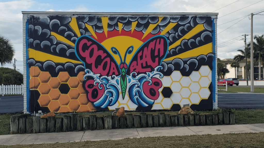 cocoa beach butterfly mural