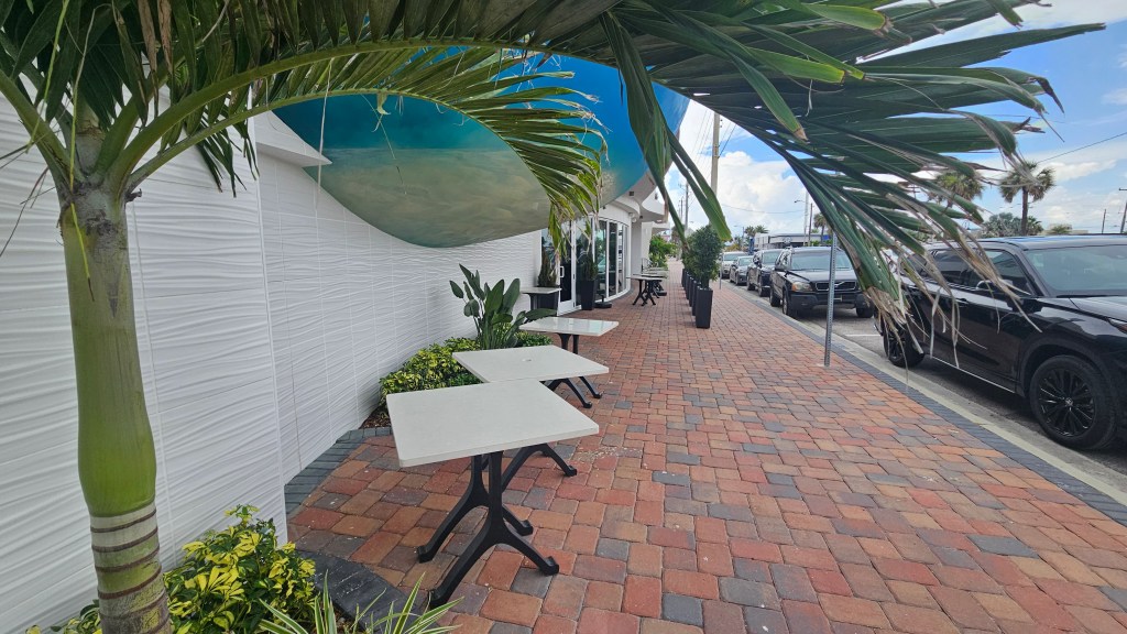 Sidewalk dining at the Coa Restaurant in downtown cocoa beach
