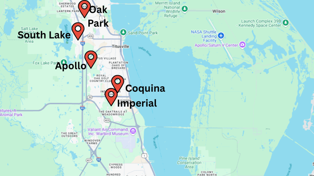 map showing the elementary school locations