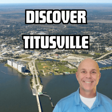 aerial view of titusville and the Max Brewer bridge
