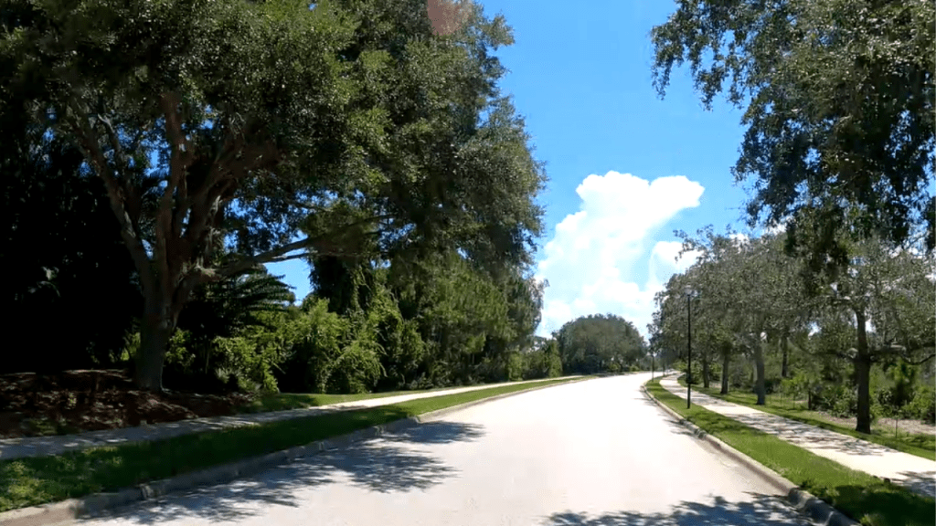 the greenspace as you enter the community