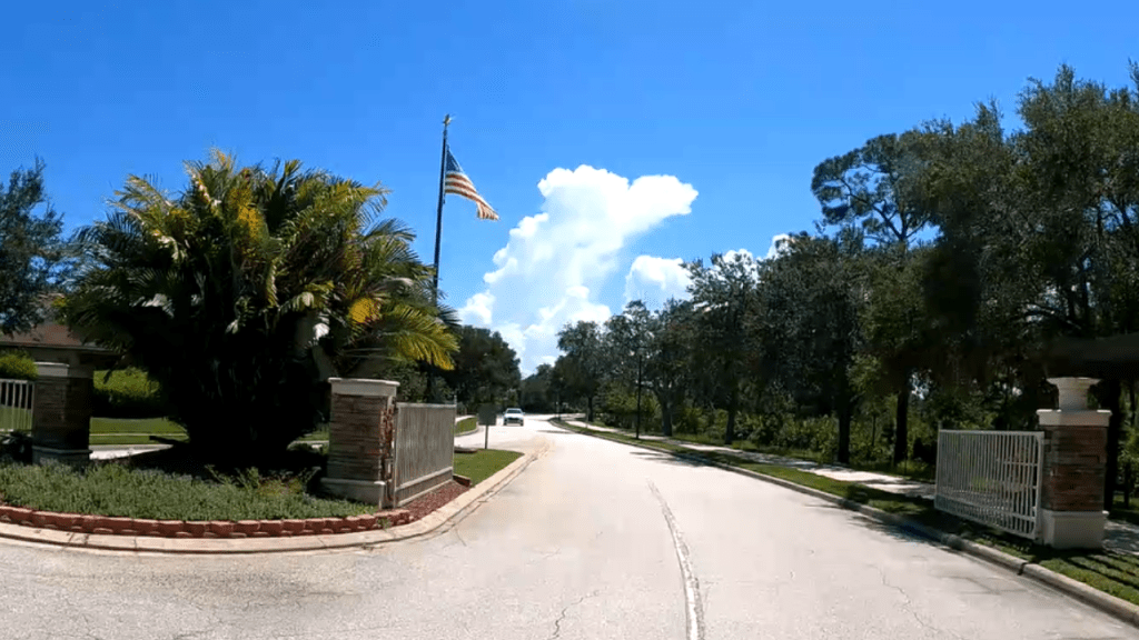 Capron Ridge gated entrance that is open from dawn to dusk