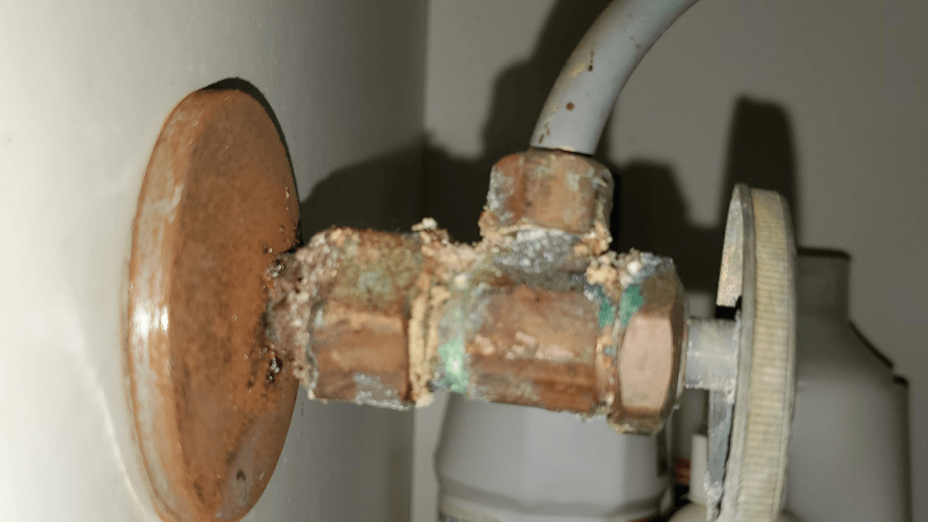 corroded watershut off valve