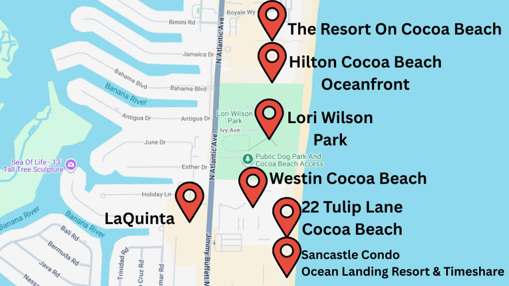 map showing the other hotels in the area