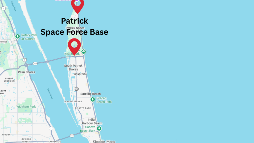 map view showing the two gates for Patrick Space Force Base