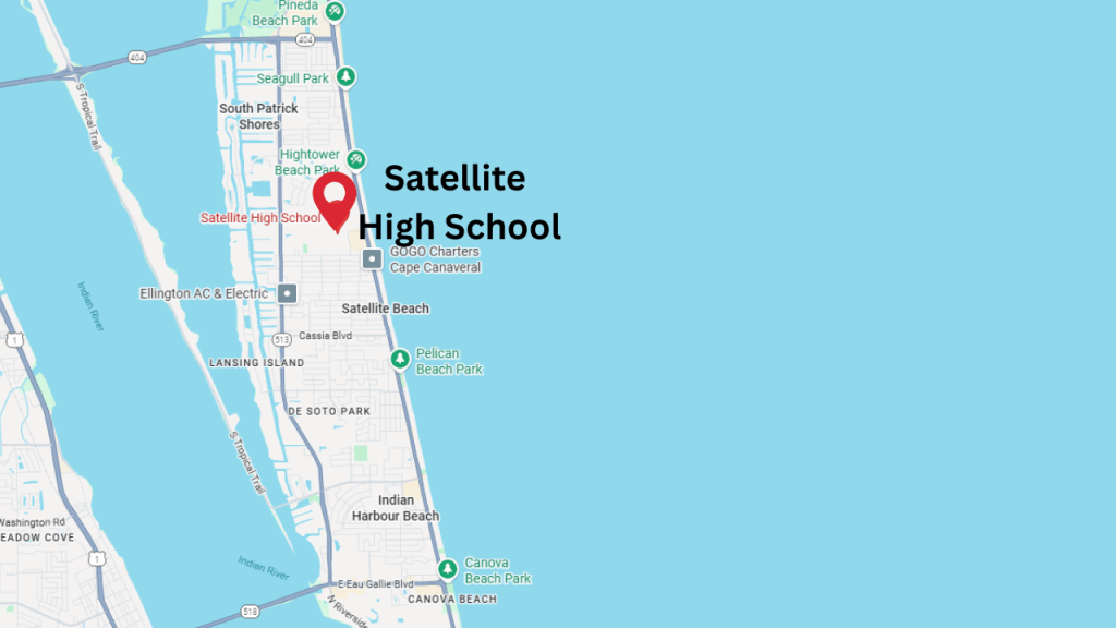 Map showing satellite beach high