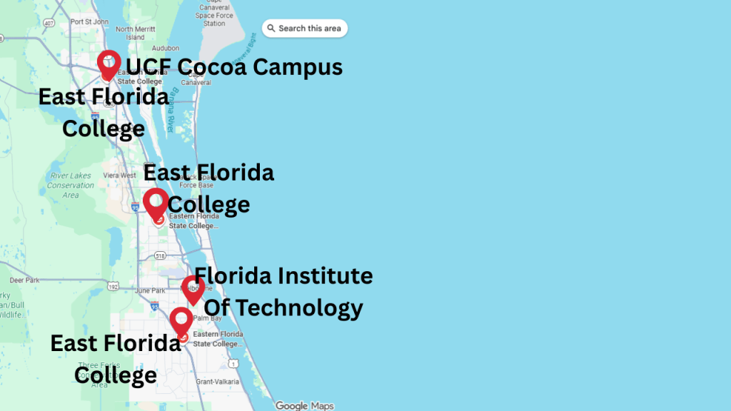 map of brevard showing the location of the college campuses