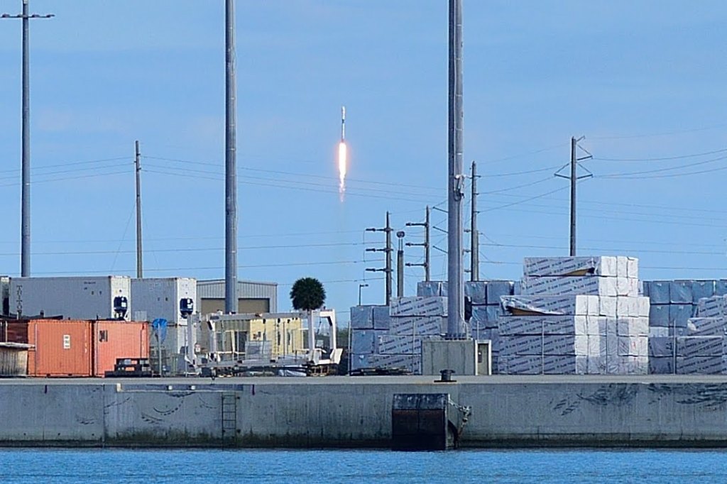 photo of a spaceX launch viewed from the Port