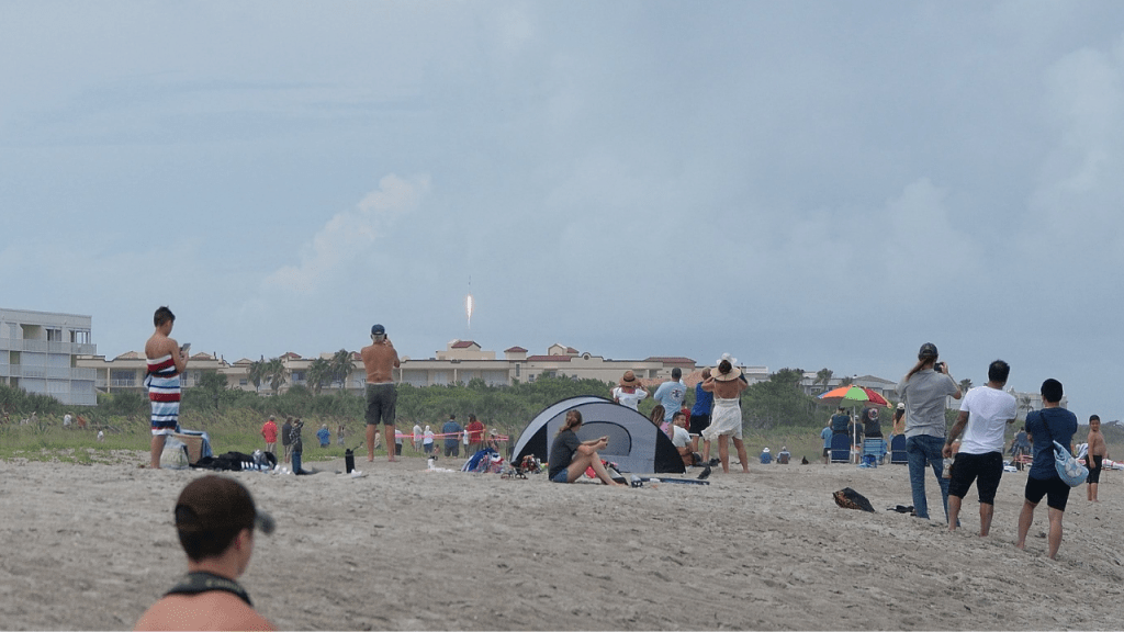 Falcon Heavy as seen from Cheri Down Park in Cape Canaveral
