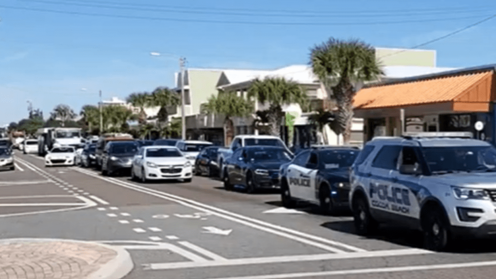 Traffic downtown Cocoa Beach