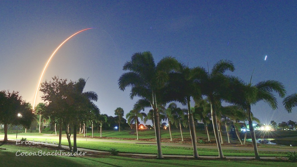 photo of a night launch as seen from Suntree