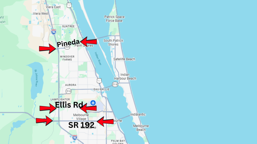 map showing the areas of road construction